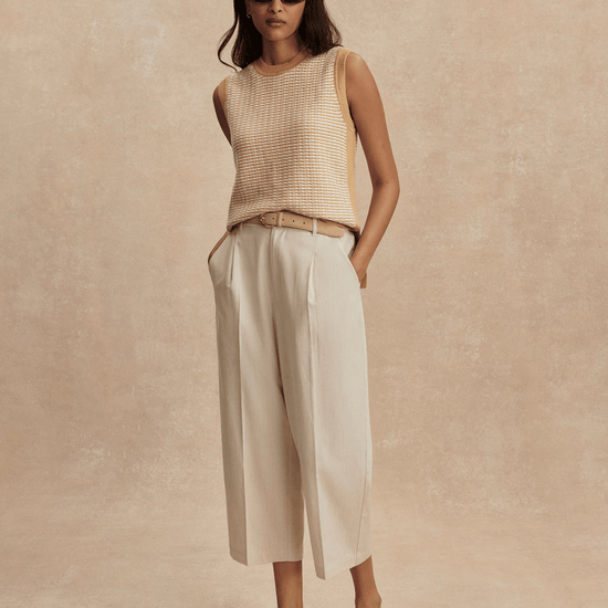 Young Ideas/Henmores - Elis Knitted Sleeveless Tank - New Wheat - XS