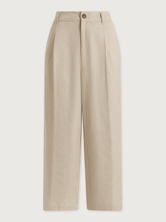 Young Ideas/Henmores - Ellison Cropped Wide Leg 24 Trousers - Birch Marl - XS