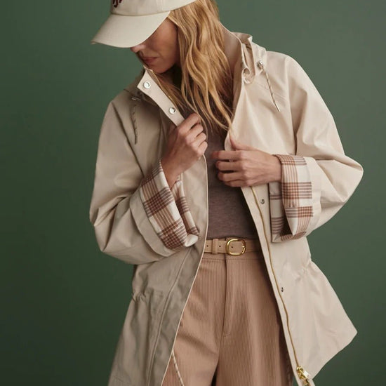 Young Ideas & Henmores -Etta Short Rain Jacket -Birch -XS