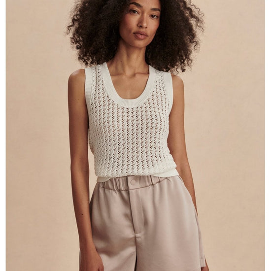 Young Ideas/Henmores - Ferns Open Knit Tank Top - Shadow - XS