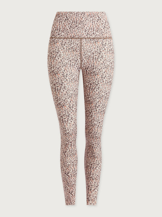 Young Ideas & Henmores - Freesoft High Rise 25 Legging - Ivory Abstract Feather - S