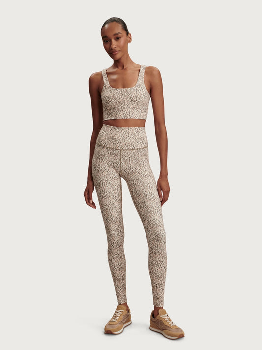 Young Ideas & Henmores - Freesoft High Rise 25 Legging - Ivory Abstract Feather - S