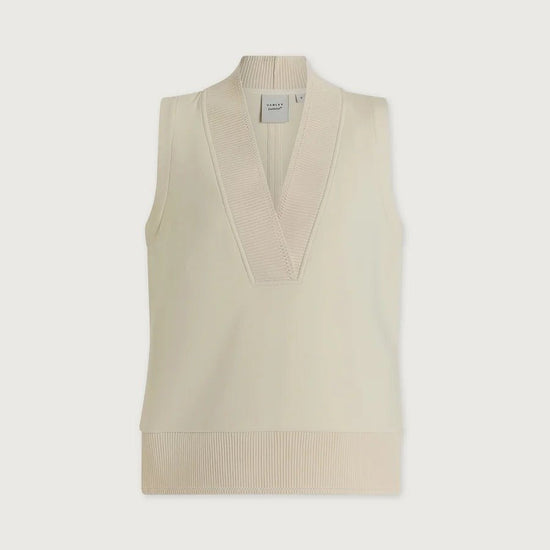 Young Ideas & Henmores - Freida Oversized V Neck Sleeveless Tank - Pristine - XS