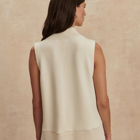 Young Ideas & Henmores - Freida Oversized V Neck Sleeveless Tank - Pristine - XS