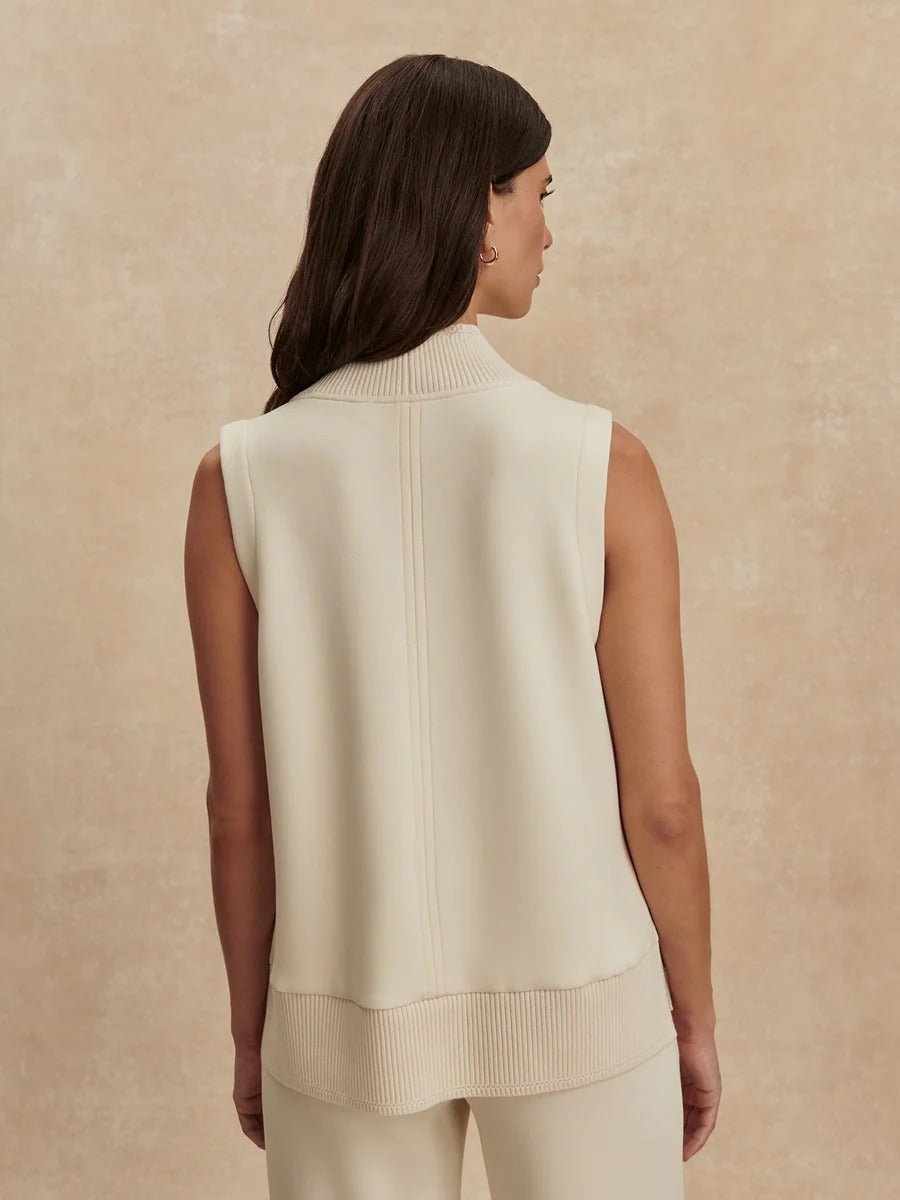 Young Ideas & Henmores - Freida Oversized V Neck Sleeveless Tank - Pristine - XS