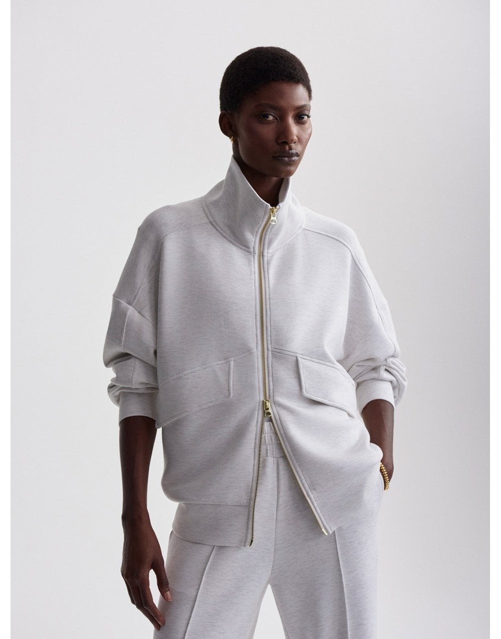 Young Ideas/Henmores - Garcia Zip Through Sweat - Ivory Marl - XS