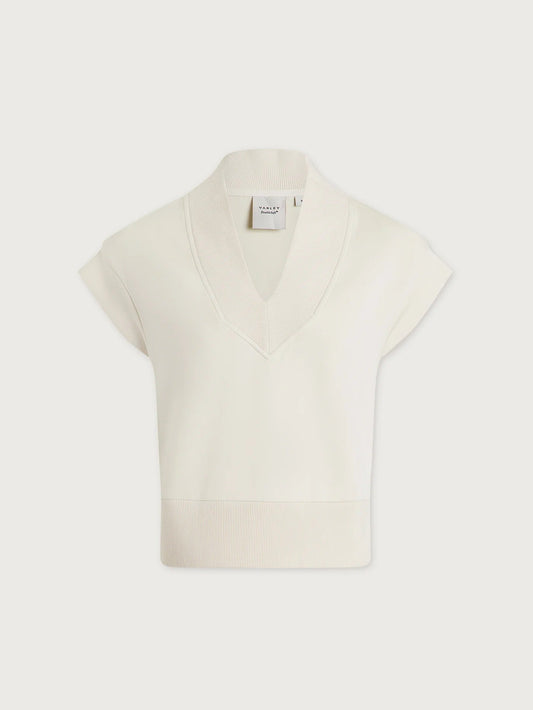 Young Ideas & Henmores - Gracee V Neck Sleeveless Jersey Tank - Pristine - XS