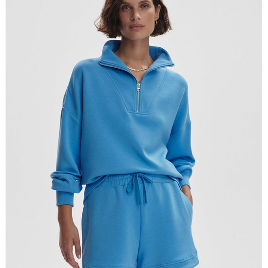 Young Ideas/Henmores - Hawley Half Zip Sweat - Azure Blue - XS