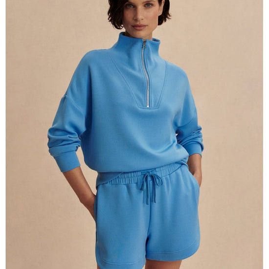 Young Ideas/Henmores - Hawley Half Zip Sweat - Azure Blue - XS