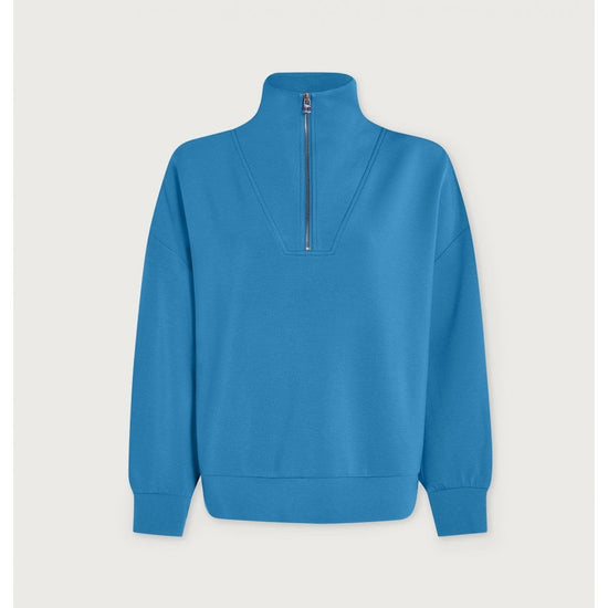 Young Ideas/Henmores - Hawley Half Zip Sweat - Azure Blue - XS