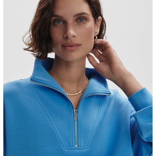 Young Ideas/Henmores - Hawley Half Zip Sweat - Azure Blue - XS