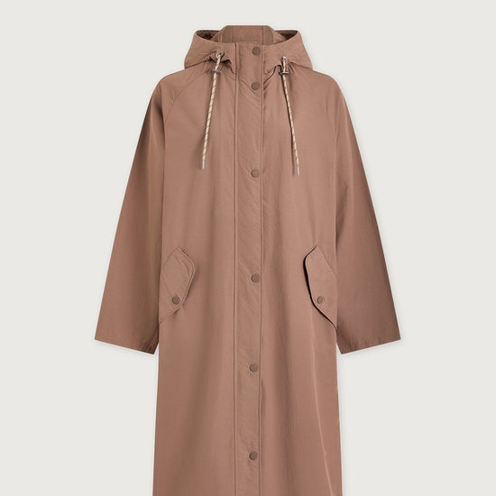 Young Ideas/Henmores - Isla Lightweight Coated Midi Jacket - Brownie - XS