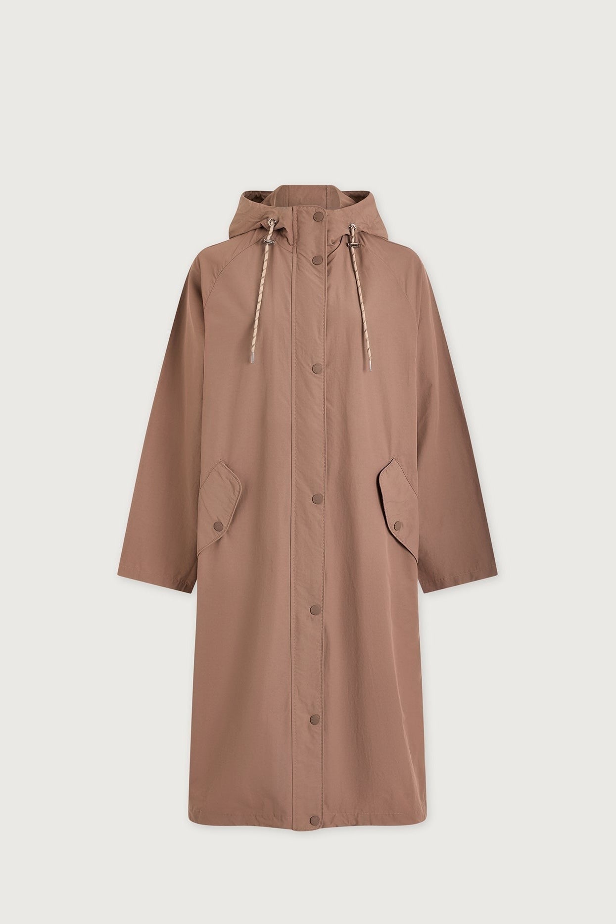 Young Ideas/Henmores - Isla Lightweight Coated Midi Jacket - Brownie - XS