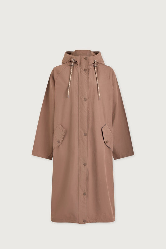 Young Ideas/Henmores - Isla Lightweight Coated Midi Jacket - Brownie - XS