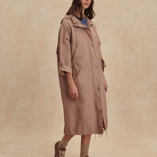 Young Ideas/Henmores - Isla Lightweight Coated Midi Jacket - Brownie - XS