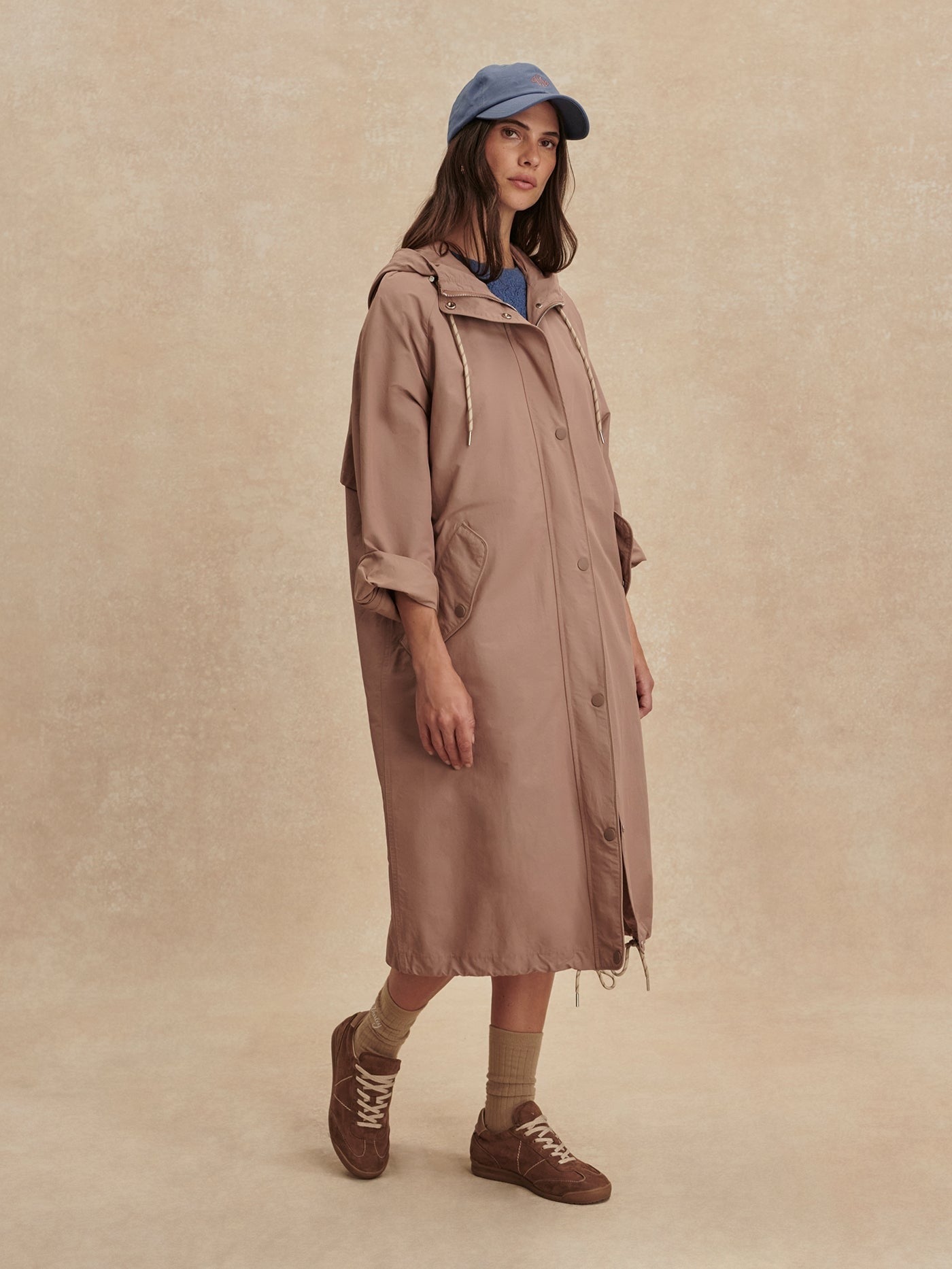 Young Ideas/Henmores - Isla Lightweight Coated Midi Jacket - Brownie - XS