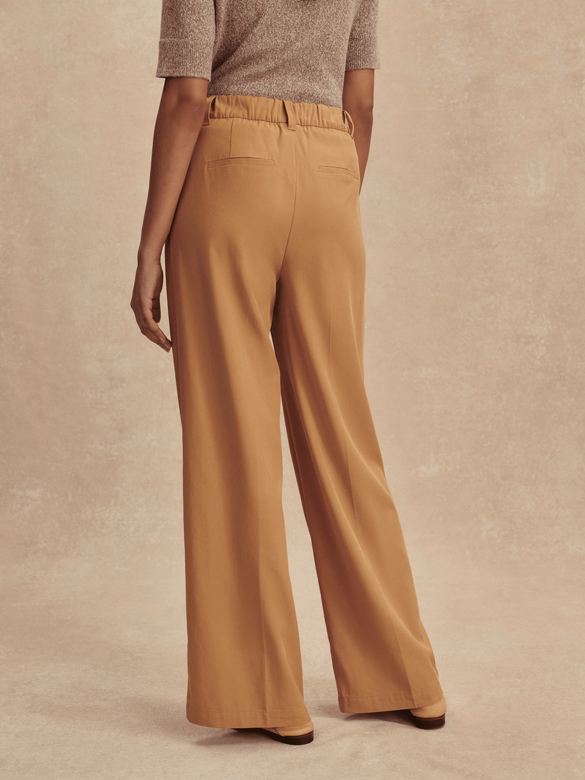 Young Ideas/Henmores - Jayla Stretch Wide Leg 29.5 Trousers - Apple Cinnamon - XS
