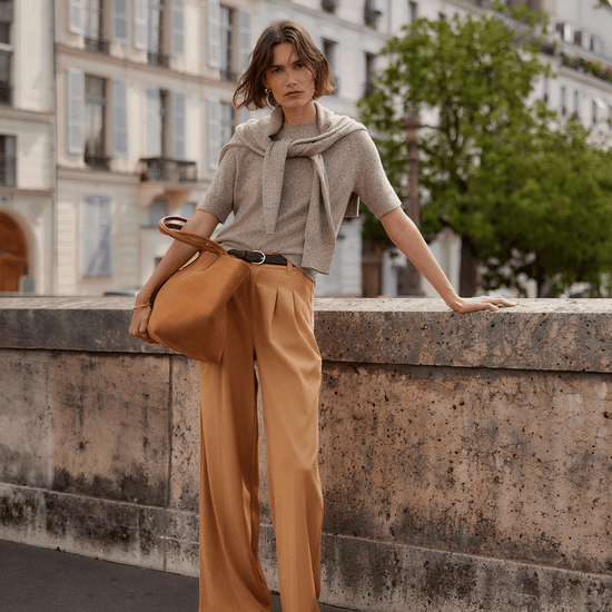 Young Ideas/Henmores - Jayla Stretch Wide Leg 29.5 Trousers - Apple Cinnamon - XS