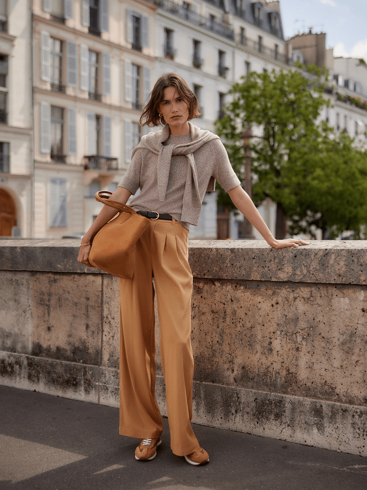 Young Ideas/Henmores - Jayla Stretch Wide Leg 29.5 Trousers - Apple Cinnamon - XS