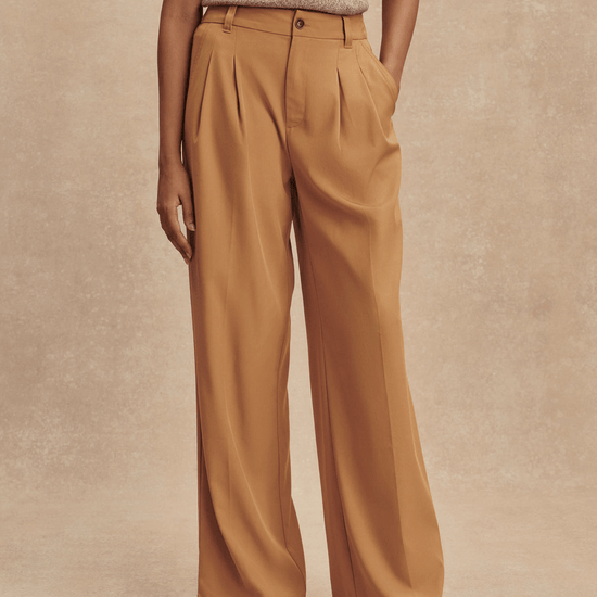 Young Ideas/Henmores - Jayla Stretch Wide Leg 29.5 Trousers - Apple Cinnamon - XS