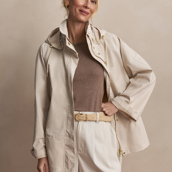 Young Ideas/Henmores - Jeanie Hooded Tech Jacket - Oat Milk - XS