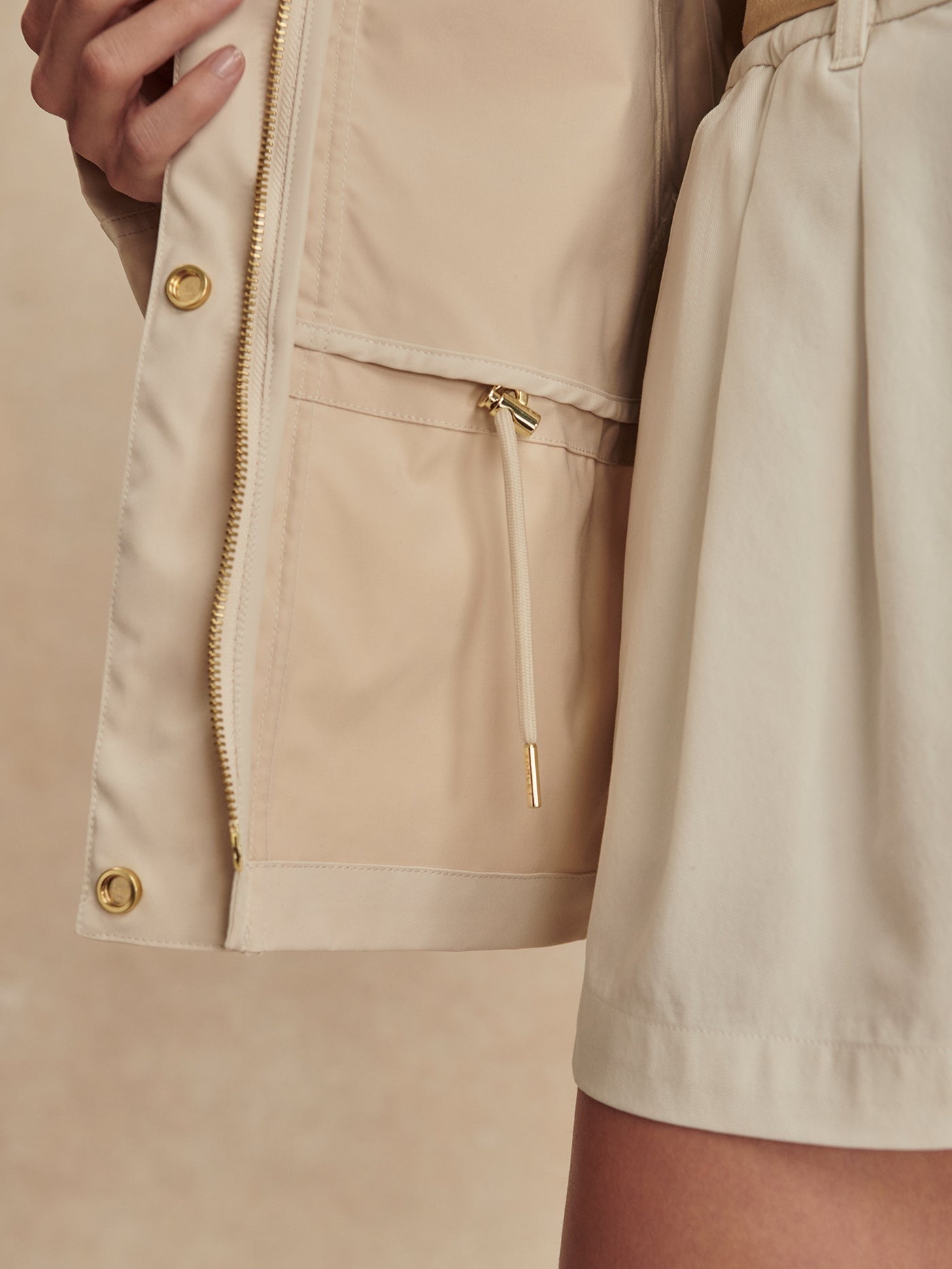 Young Ideas/Henmores - Jeanie Hooded Tech Jacket - Oat Milk - XS