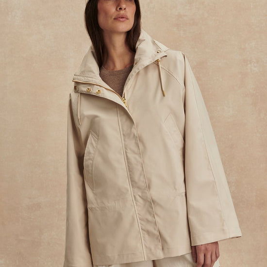 Young Ideas/Henmores - Jeanie Hooded Tech Jacket - Oat Milk - XS