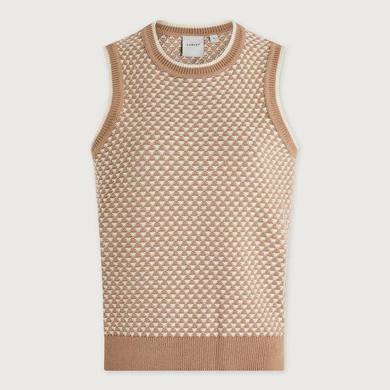 Young Ideas/Henmores - Jenson Stitch Knitted Sleeveless Tank - Light Taupe - XS