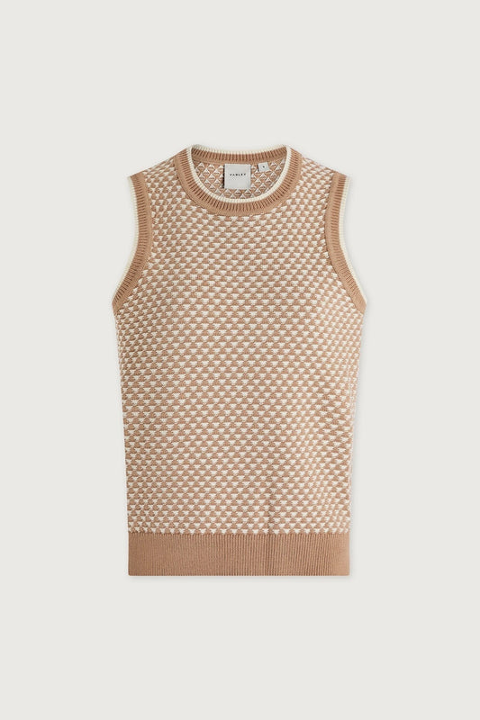 Young Ideas/Henmores - Jenson Stitch Knitted Sleeveless Tank - Light Taupe - XS