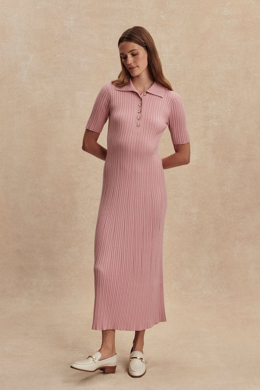 Young Ideas/Henmores - Joey Knitted Maxi Dress - Zephyr Mauve - XS
