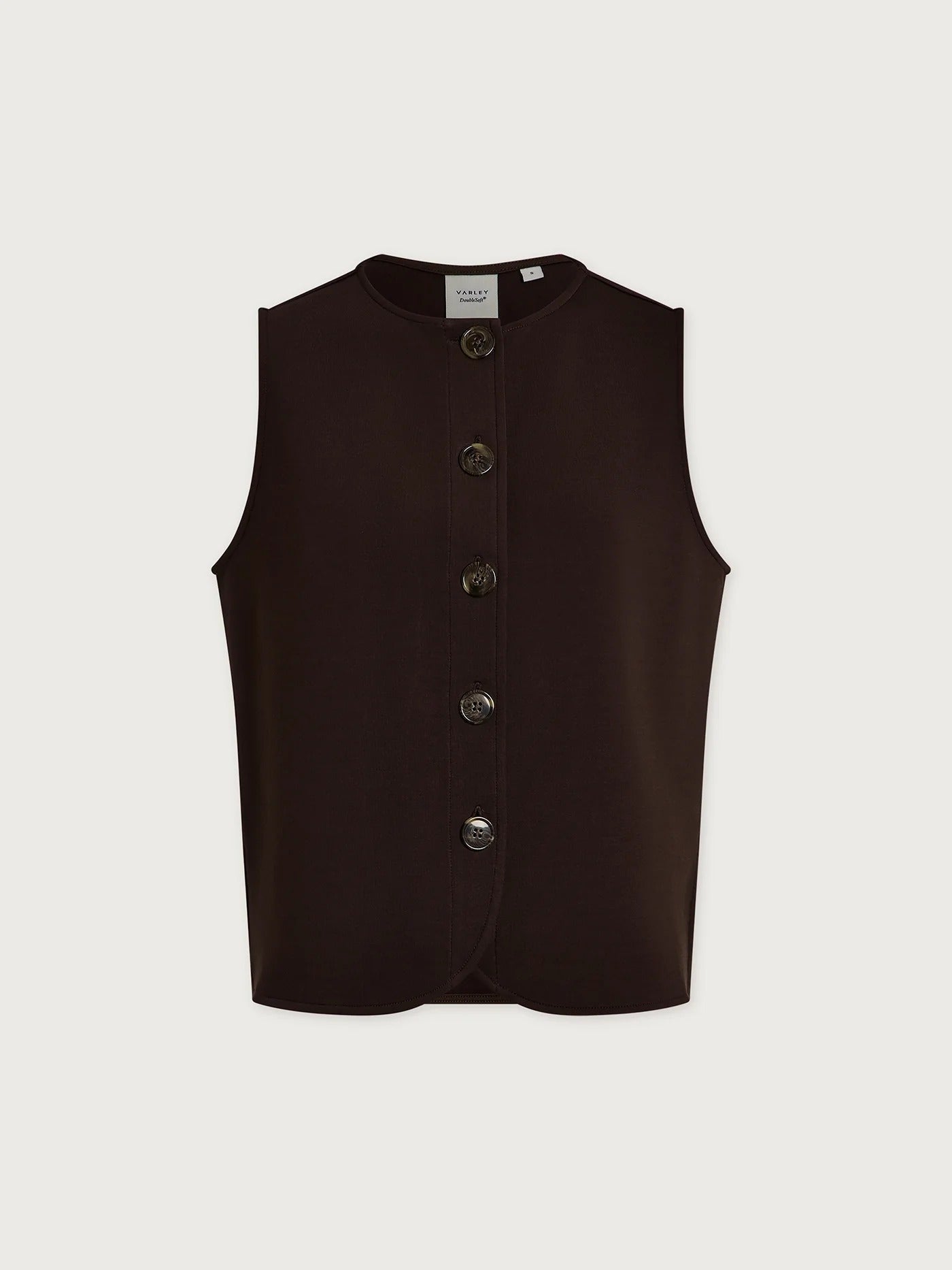 Young Ideas & Henmores -Josie Button Through Jersey Tank -Coffee Bean -XS