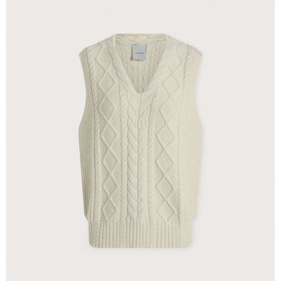 Young Ideas/Henmores - Kay Cable Knit Vest - Snow White - XS