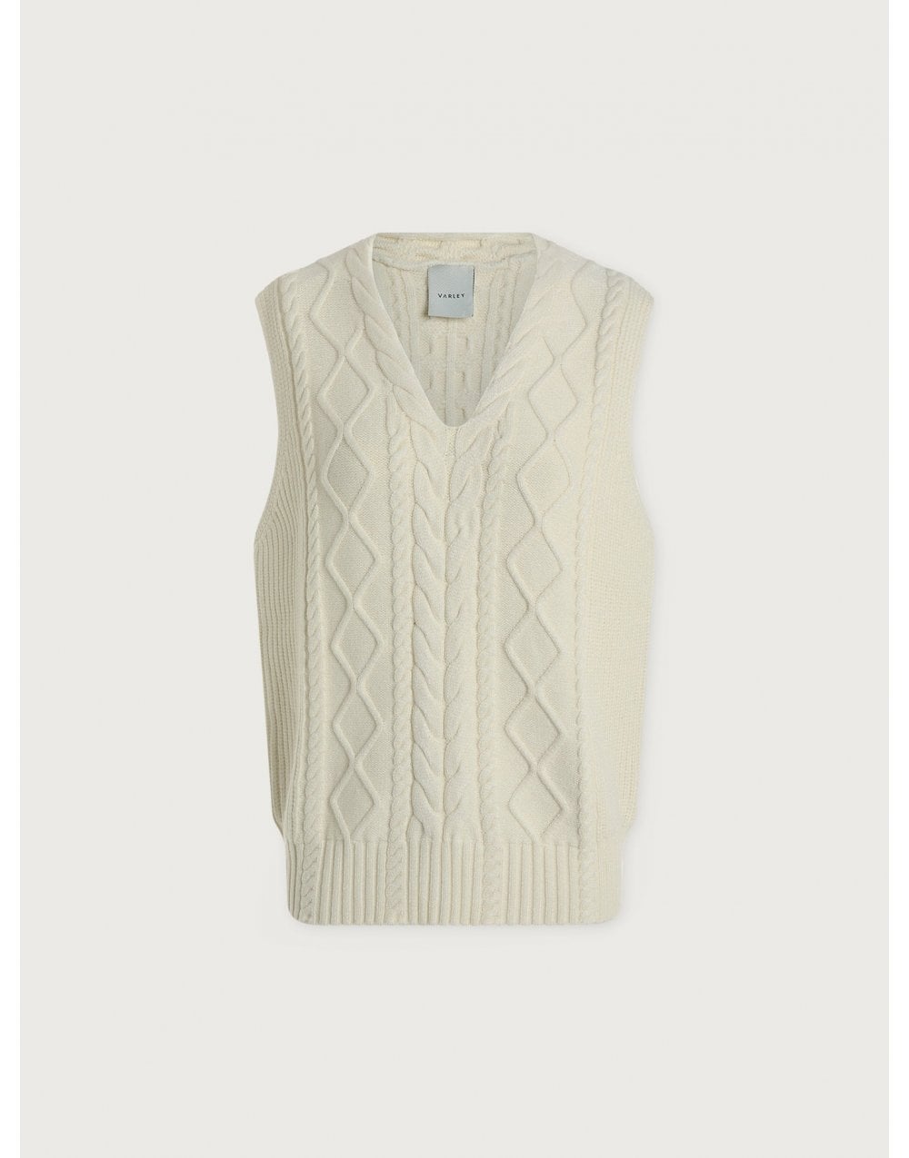 Young Ideas/Henmores - Kay Cable Knit Vest - Snow White - XS