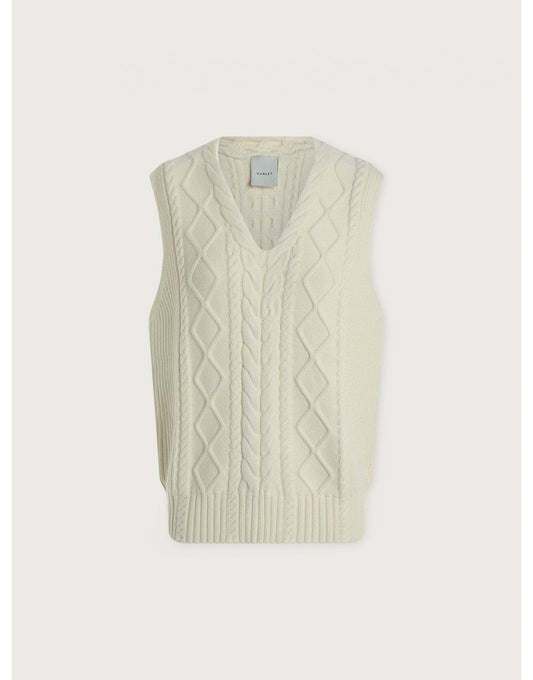 Young Ideas/Henmores - Kay Cable Knit Vest - Snow White - XS
