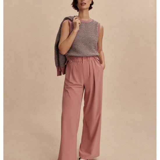 Young Ideas/Henmores - Kayson Wide Leg 29.5 Trousers - Ash Rose - XS