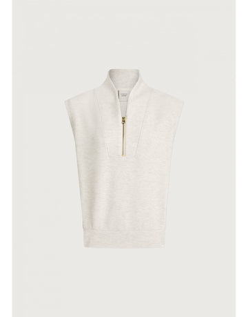 Young Ideas/Henmores - Kelly Sleeveless Half Zip Sweat - Ivory Marl - XS