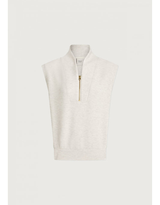 Young Ideas/Henmores - Kelly Sleeveless Half Zip Sweat - Ivory Marl - XS
