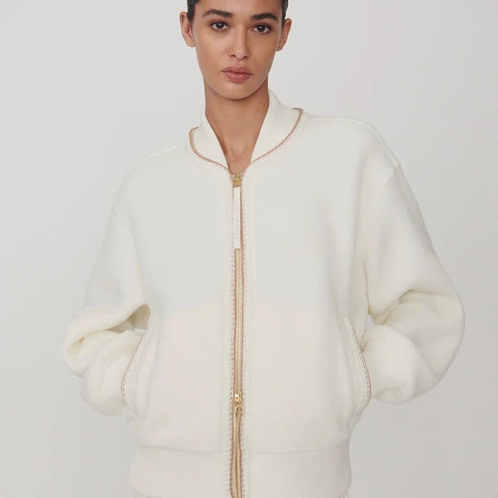 Young Ideas & Henmores -Klaudia Fleece Jacket -Egret -XS