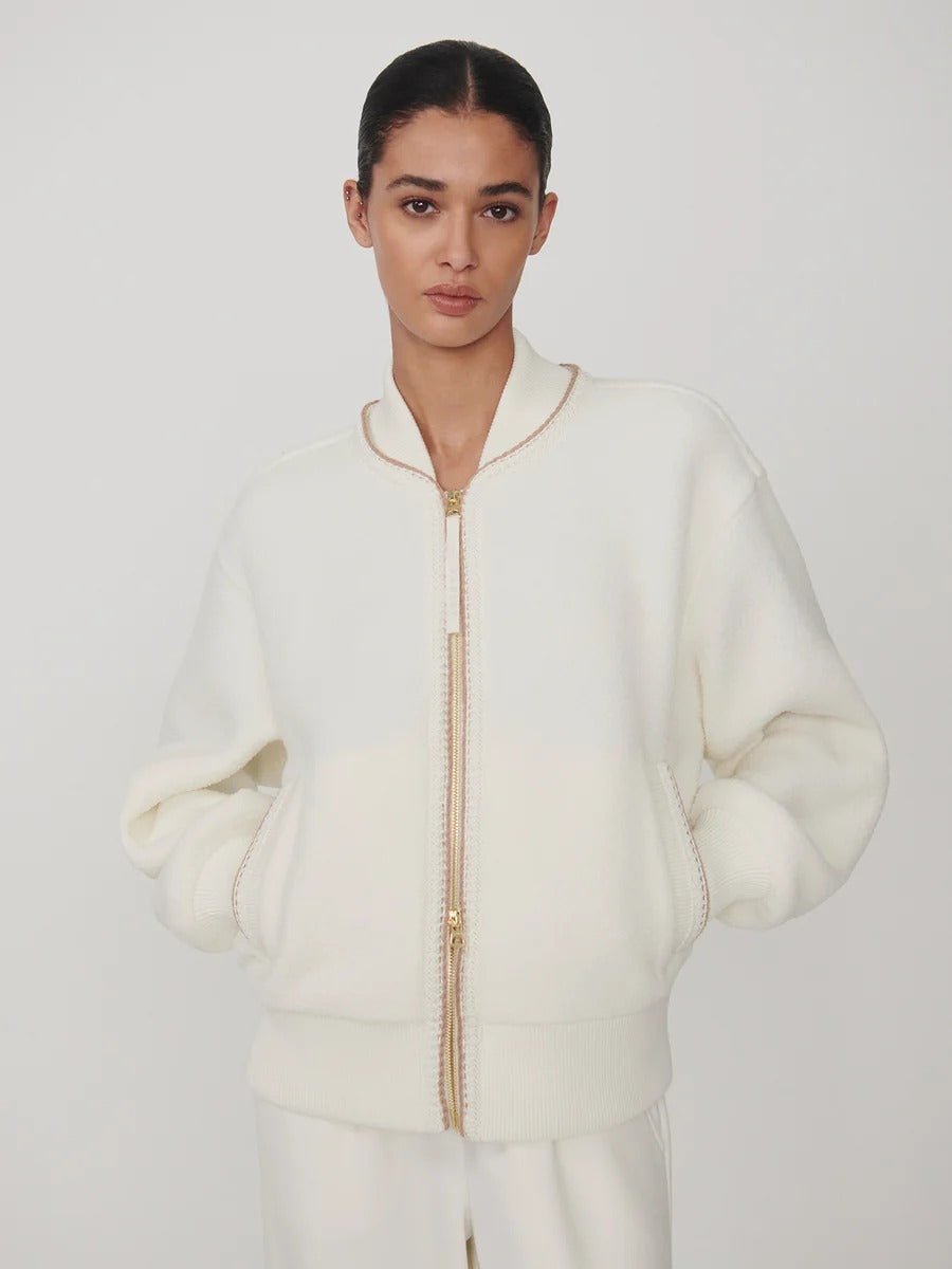 Young Ideas & Henmores -Klaudia Fleece Jacket -Egret -XS