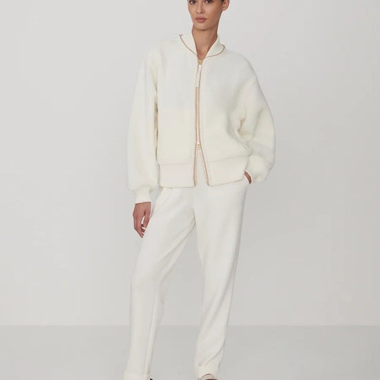 Young Ideas & Henmores -Klaudia Fleece Jacket -Egret -XS