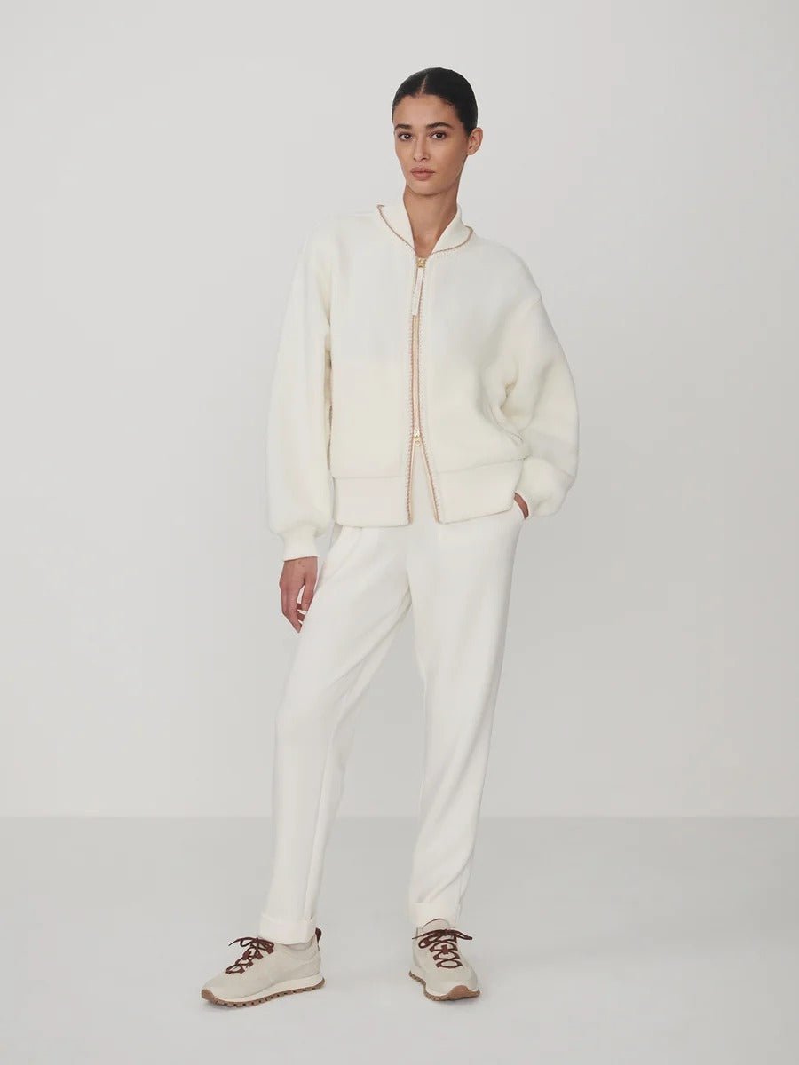 Young Ideas & Henmores -Klaudia Fleece Jacket -Egret -XS