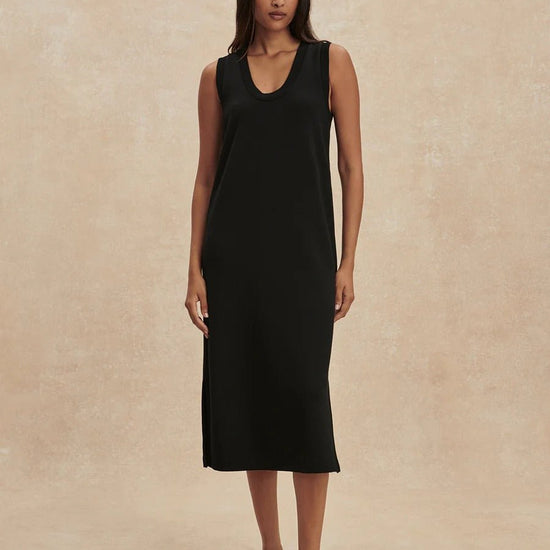 Young Ideas & Henmores -Kyler Tank Midi Jersey Dress -Black -XS