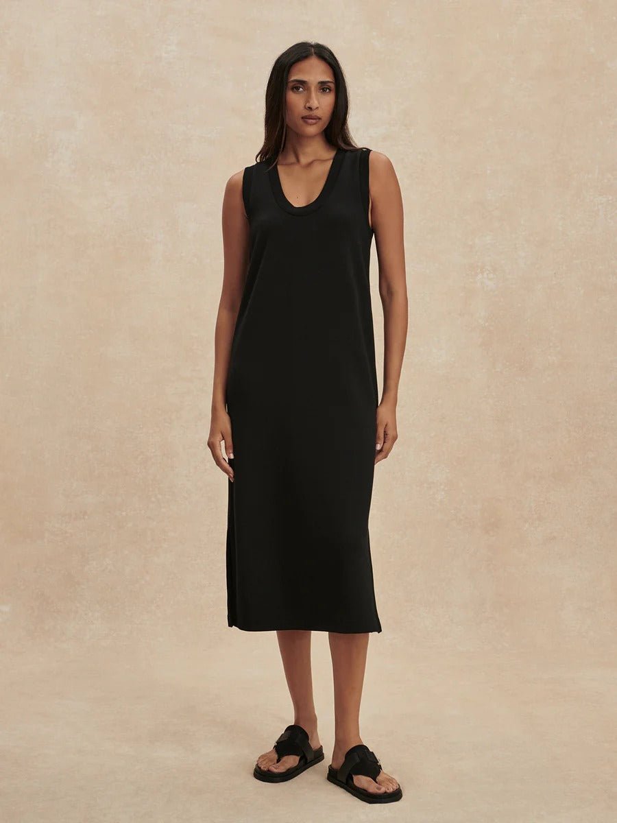 Young Ideas & Henmores -Kyler Tank Midi Jersey Dress -Black -XS