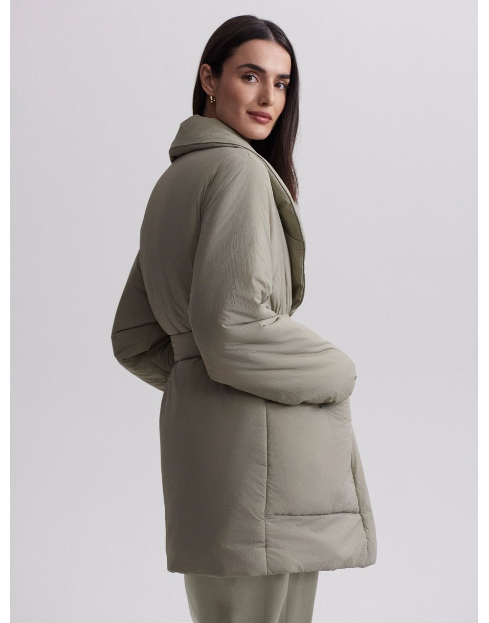 Young Ideas/Henmores - Laona Padded Wrap Jacket - Laurel Sage - S
