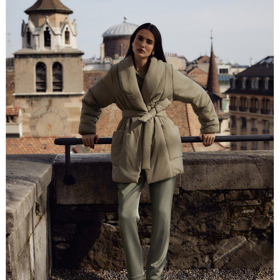 Young Ideas/Henmores - Laona Padded Wrap Jacket - Laurel Sage - S