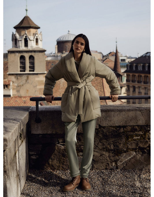 Young Ideas/Henmores - Laona Padded Wrap Jacket - Laurel Sage - S