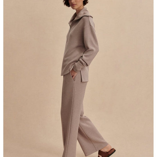 Young Ideas/Henmores - Larson Half Zip Sweat - Ivory Marl - XS