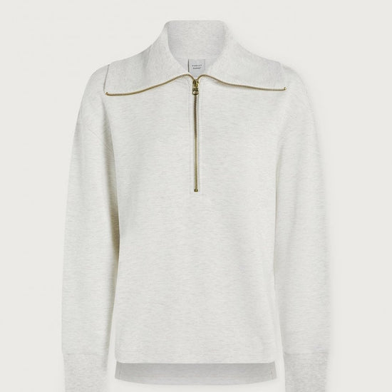 Young Ideas/Henmores - Larson Half Zip Sweat - Ivory Marl - XS