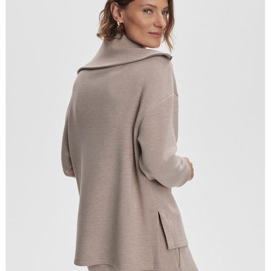 Young Ideas/Henmores - Larson Half Zip Sweat - Ivory Marl - XS