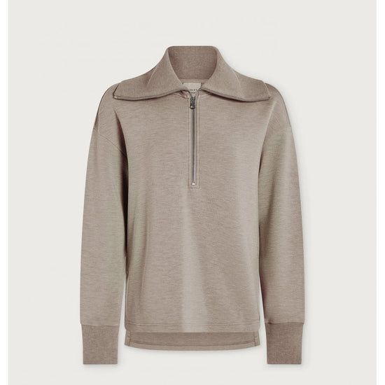 Young Ideas/Henmores - Larson Half Zip Sweat - Ivory Marl - XS